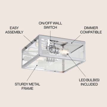 Grayson 12" Metal/Glass LED Flush Mount